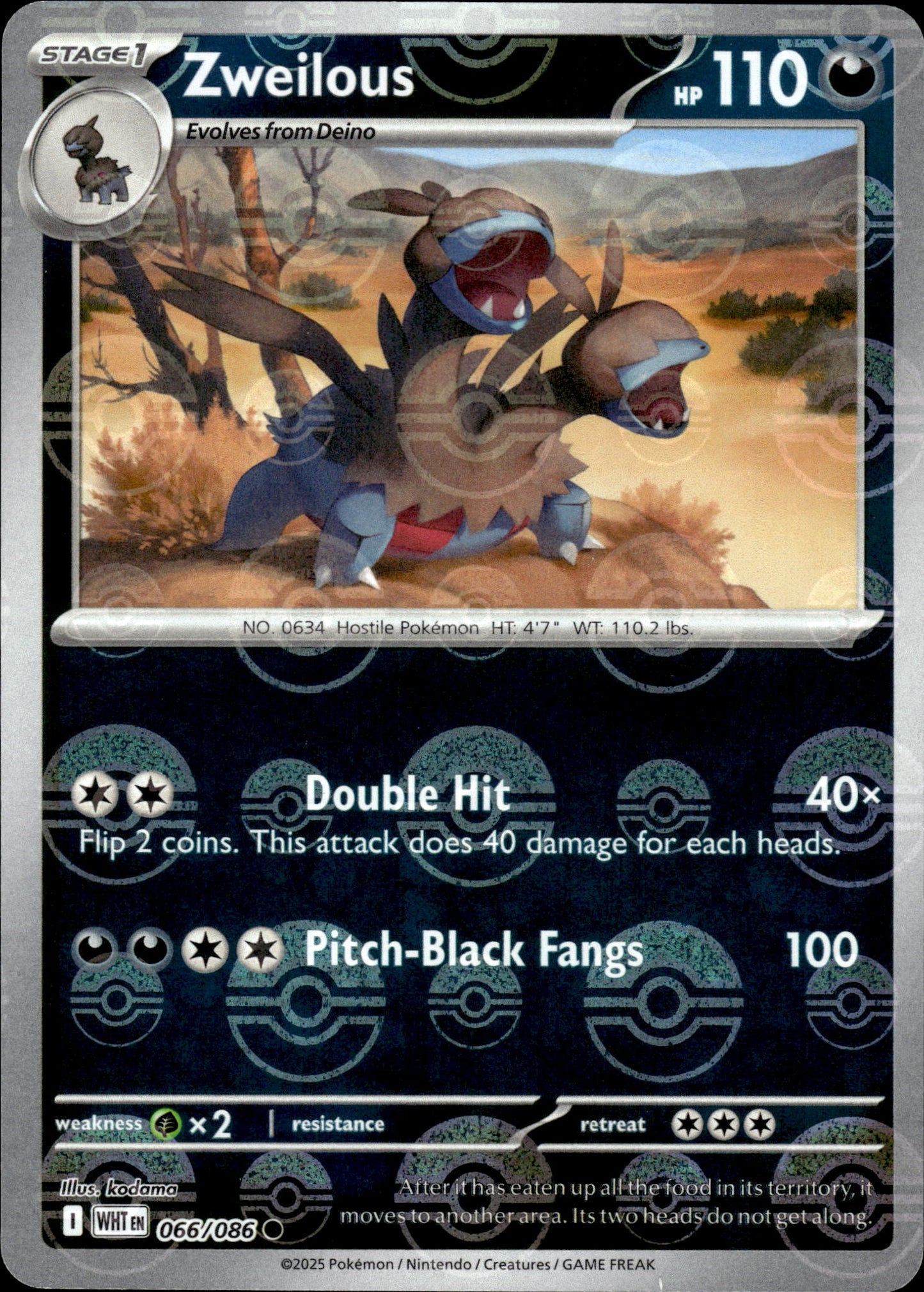 Zweilous - Pokeball - White Flare 066/086 - Pokemon