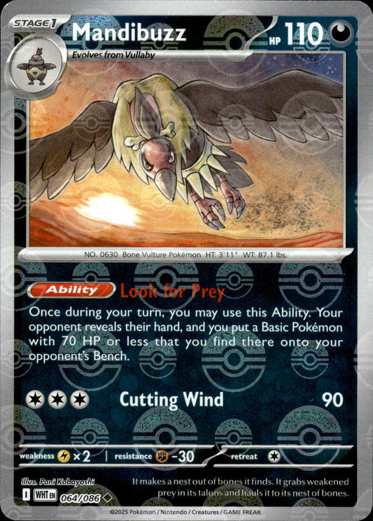 Mandibuzz - Pokeball - White Flare 064/086 - Pokemon