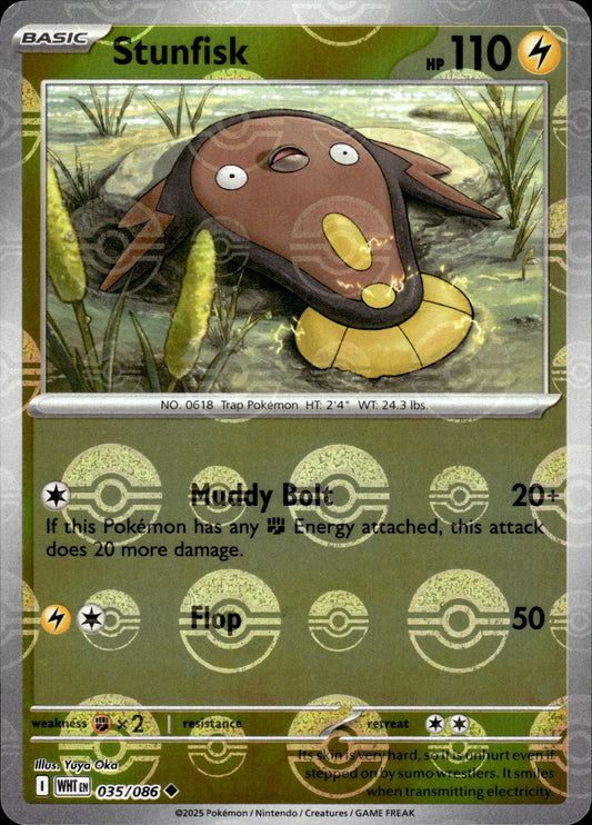 Stunfisk - Pokeball - White Flare 035/086 - Pokemon