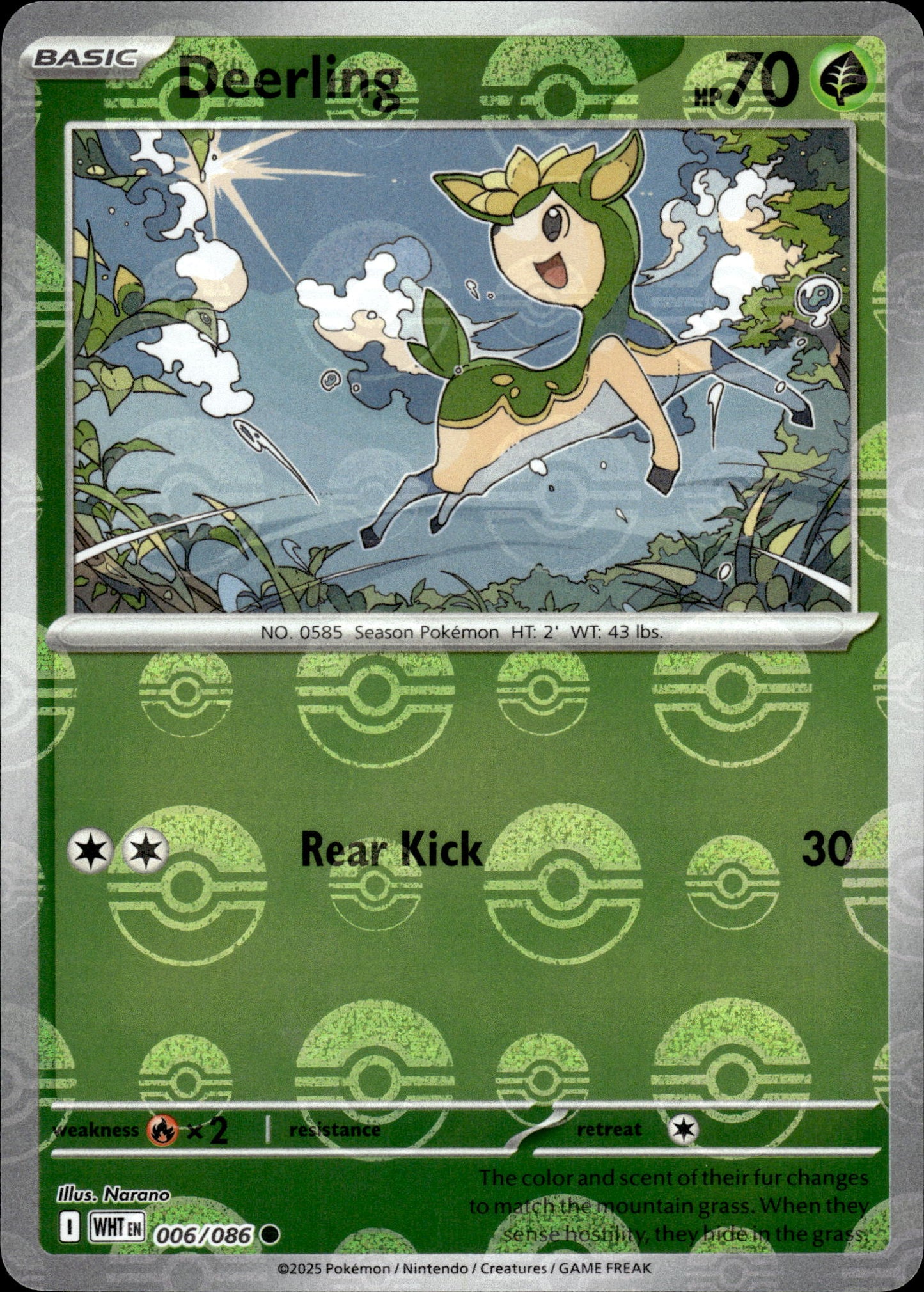 Deerling - Pokeball - White Flare 006/086 - Pokemon