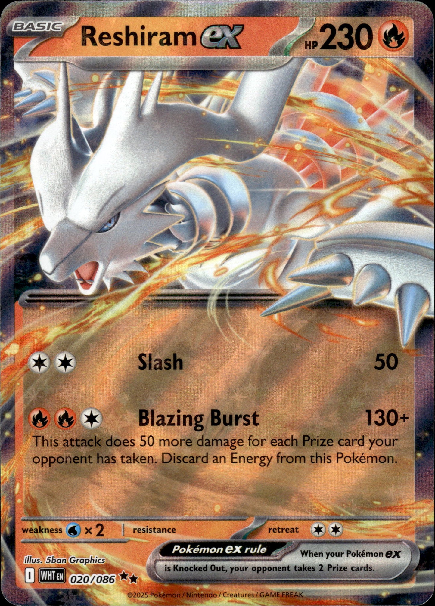 Reshiram ex - White Flare 020/086 - Pokemon