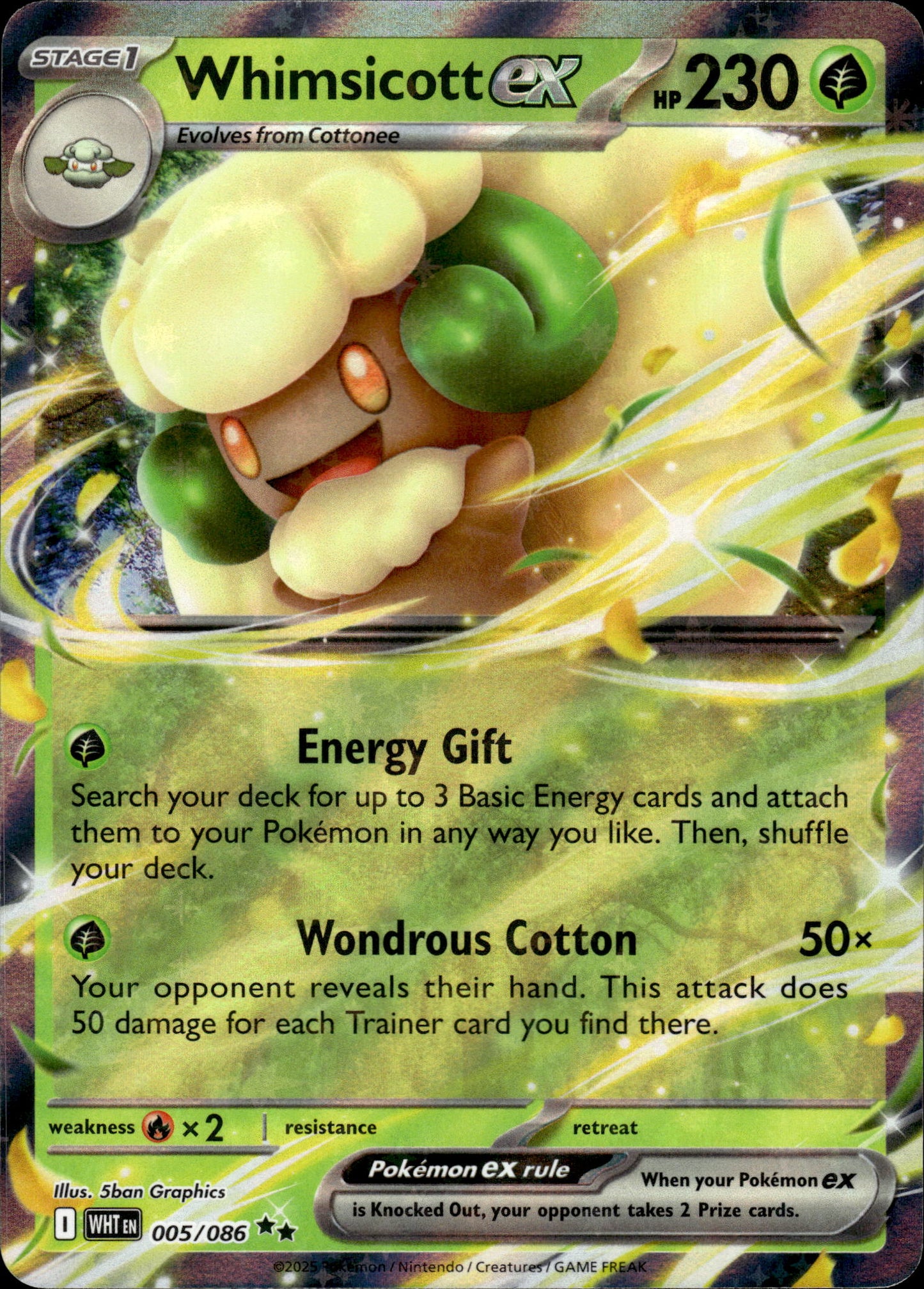 Whimsicott ex - White Flare 005/086 - Pokemon