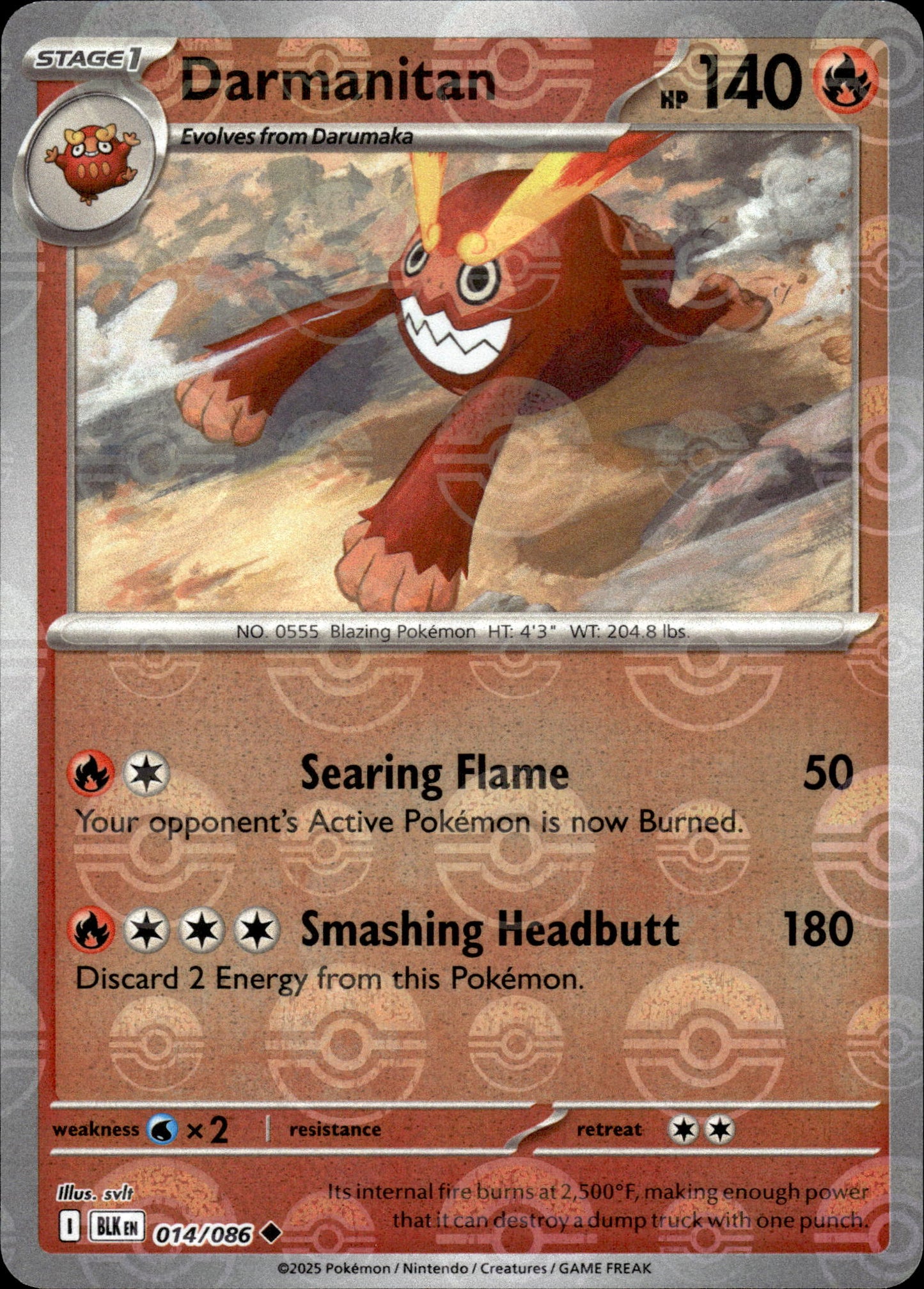 Darmanitan - Pokeball - Black Bolt 014/086 - Pokemon