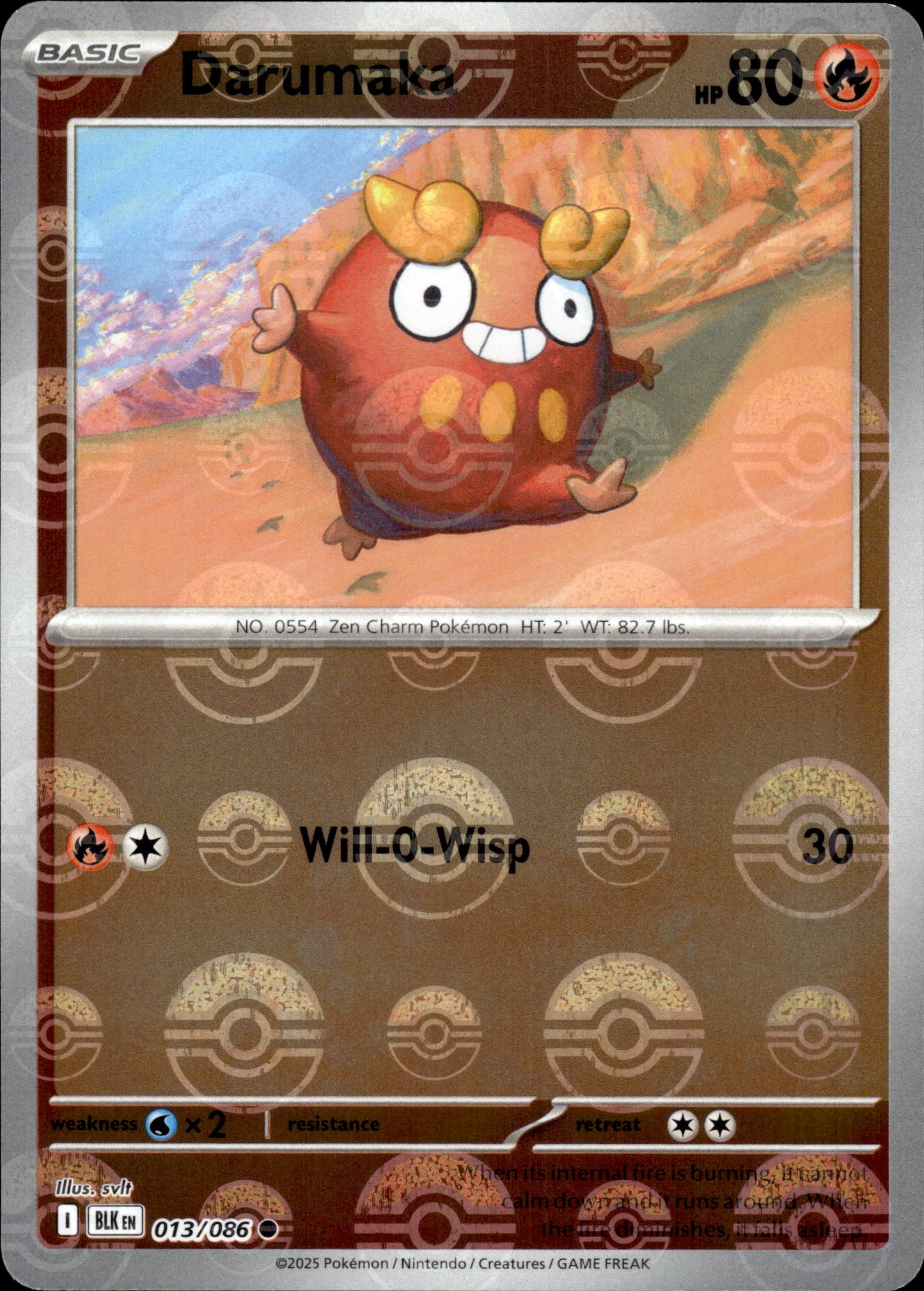 Darumaka - Pokeball - Black Bolt 013/086 - Pokemon