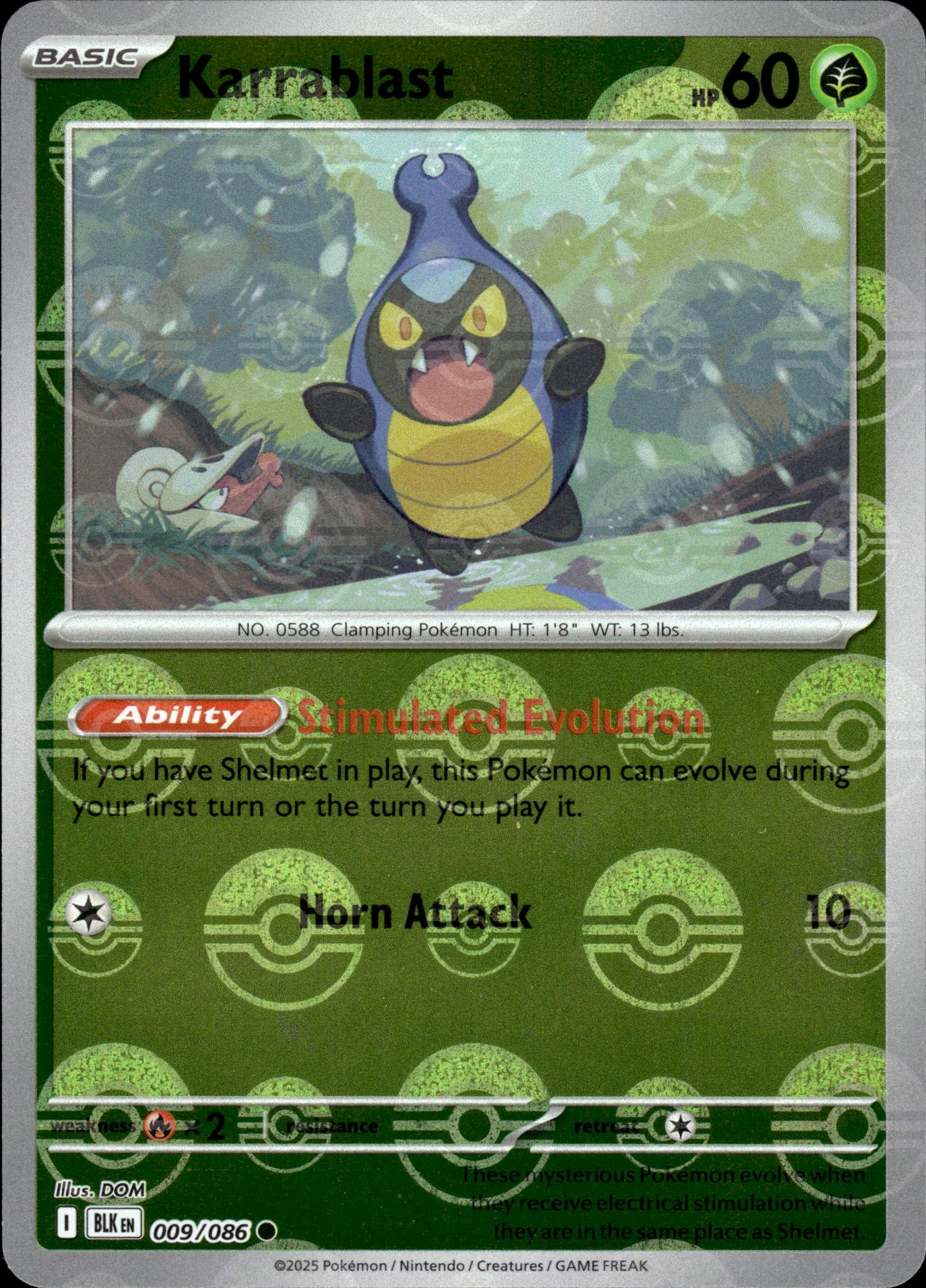 Karrablast - Pokeball - Black Bolt 009/086 - Pokemon