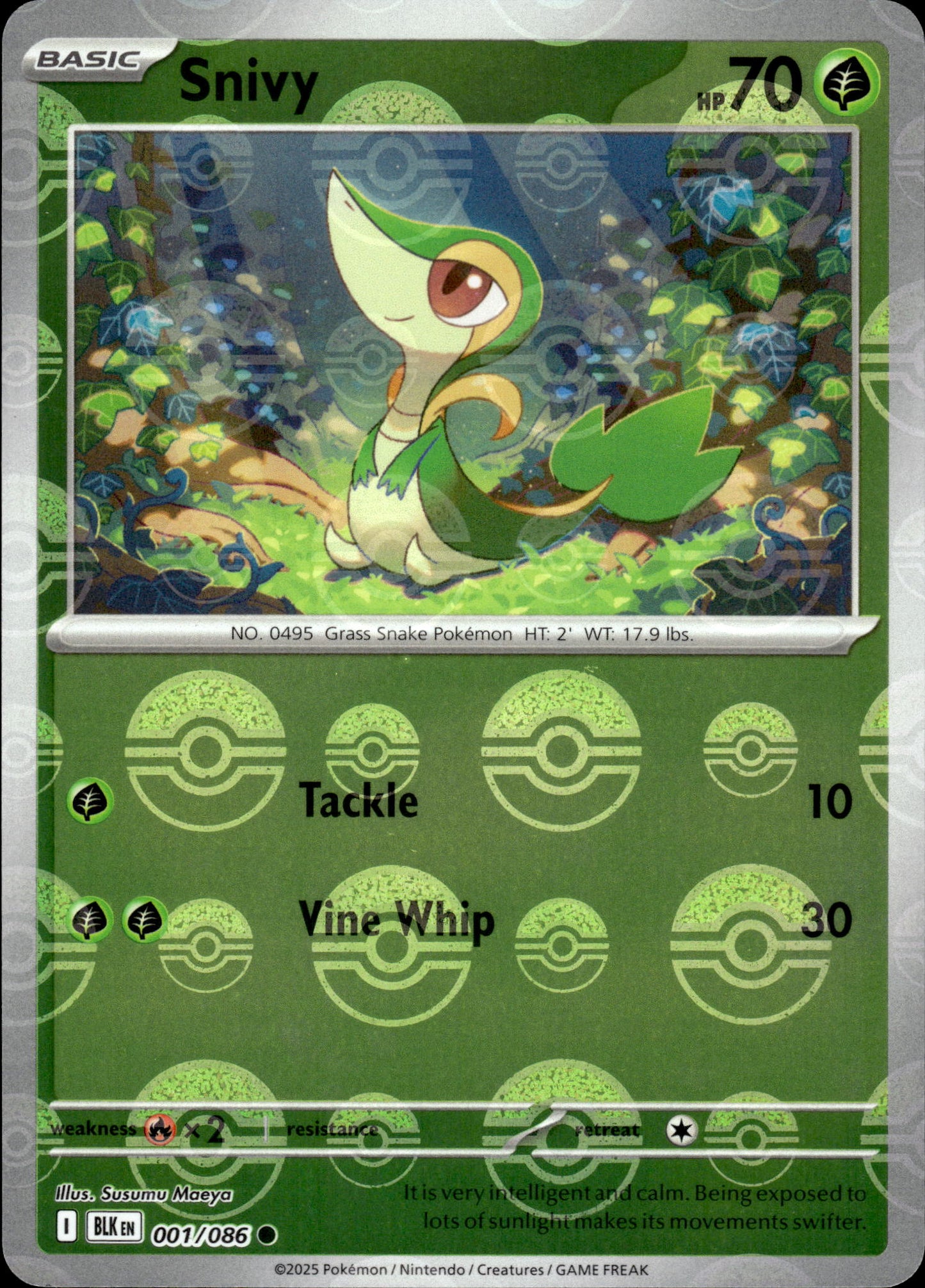 Snivy - Pokeball - Black Bolt 001/086 - Pokemon