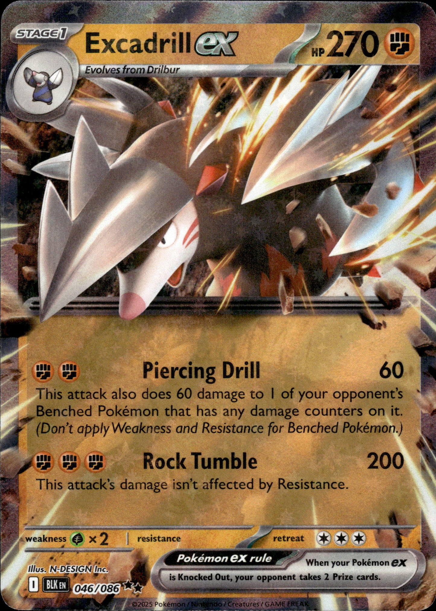 Excadrill ex - Black Bolt 046/086 - Pokemon