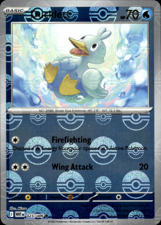 Ducklett - Pokeball - White Flare 025/086 - Pokemon