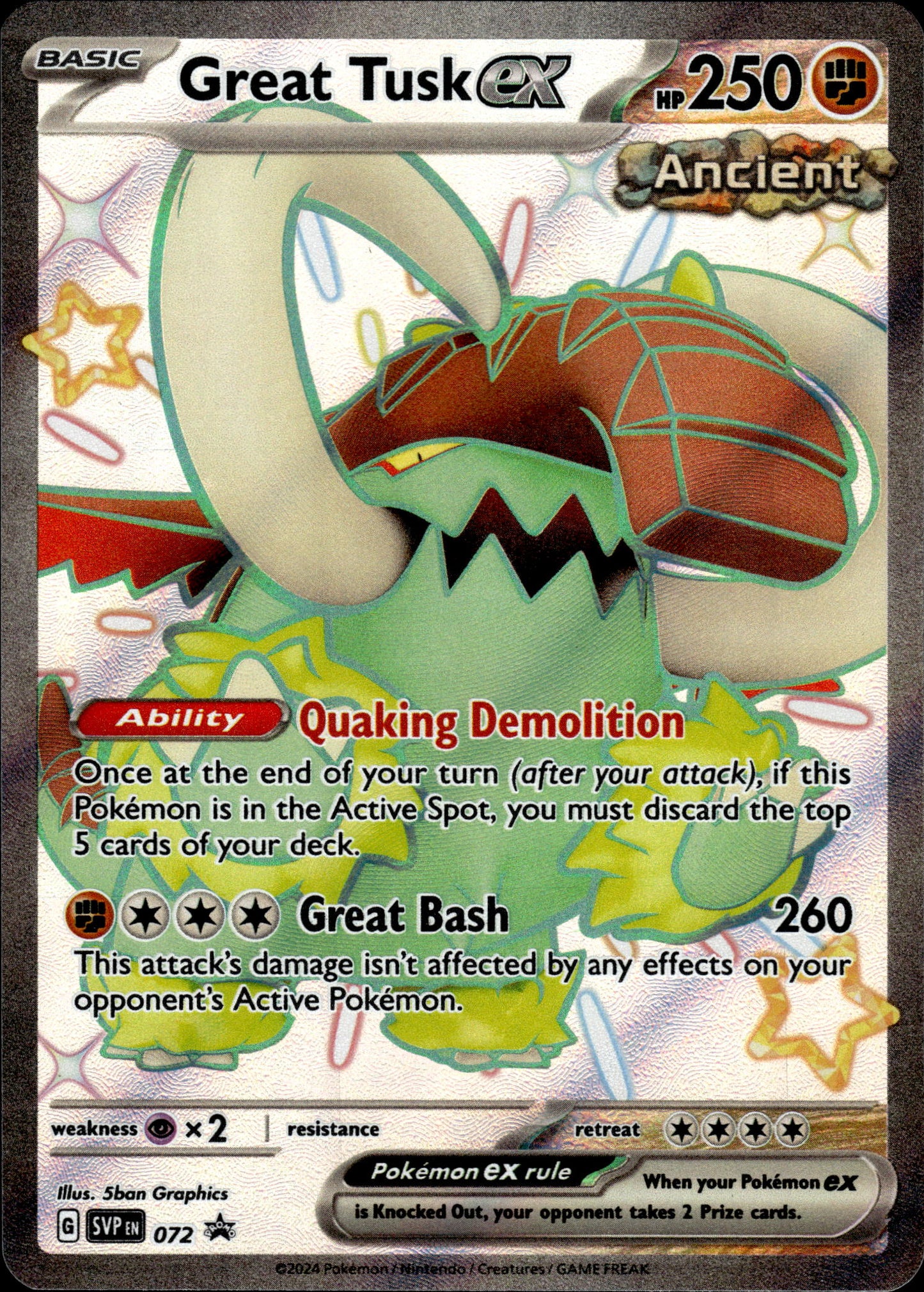 Great Tusk ex - Black Star Promo SVP 072 - Pokemon