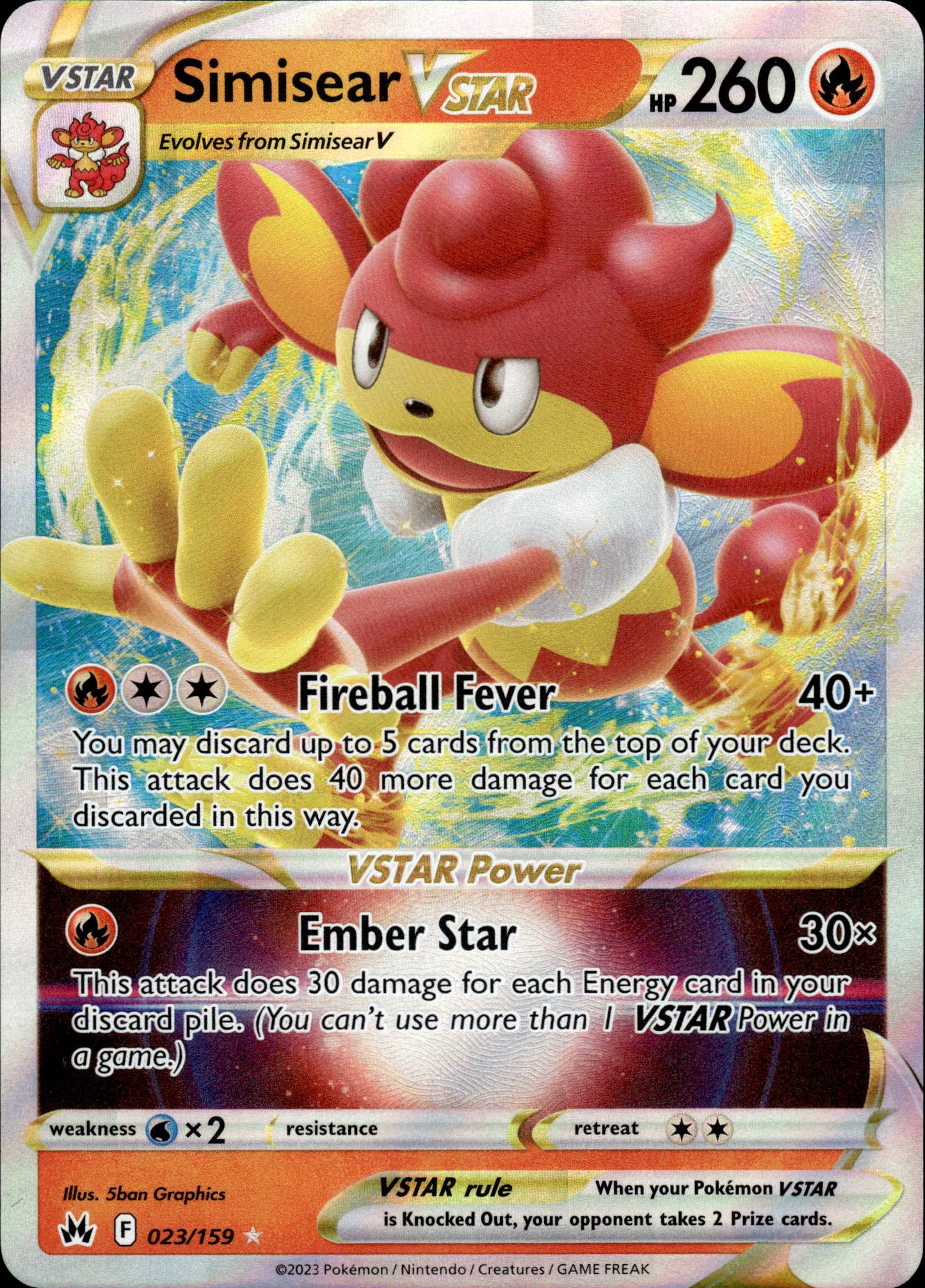 Simisear VSTAR - Crown Zenith 023/159 - Pokemon