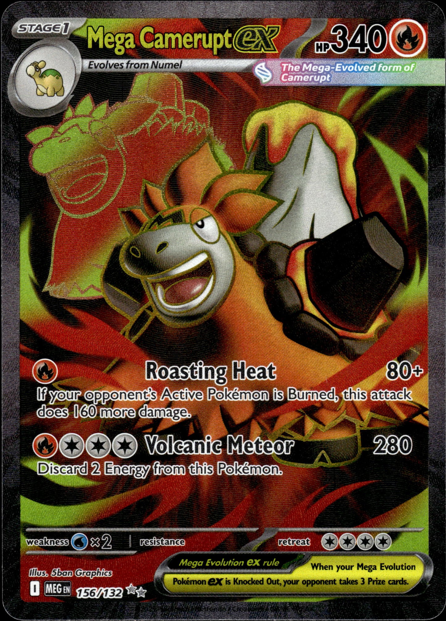 Mega Camerupt ex - Mega Evolution 156/132 - Pokemon
