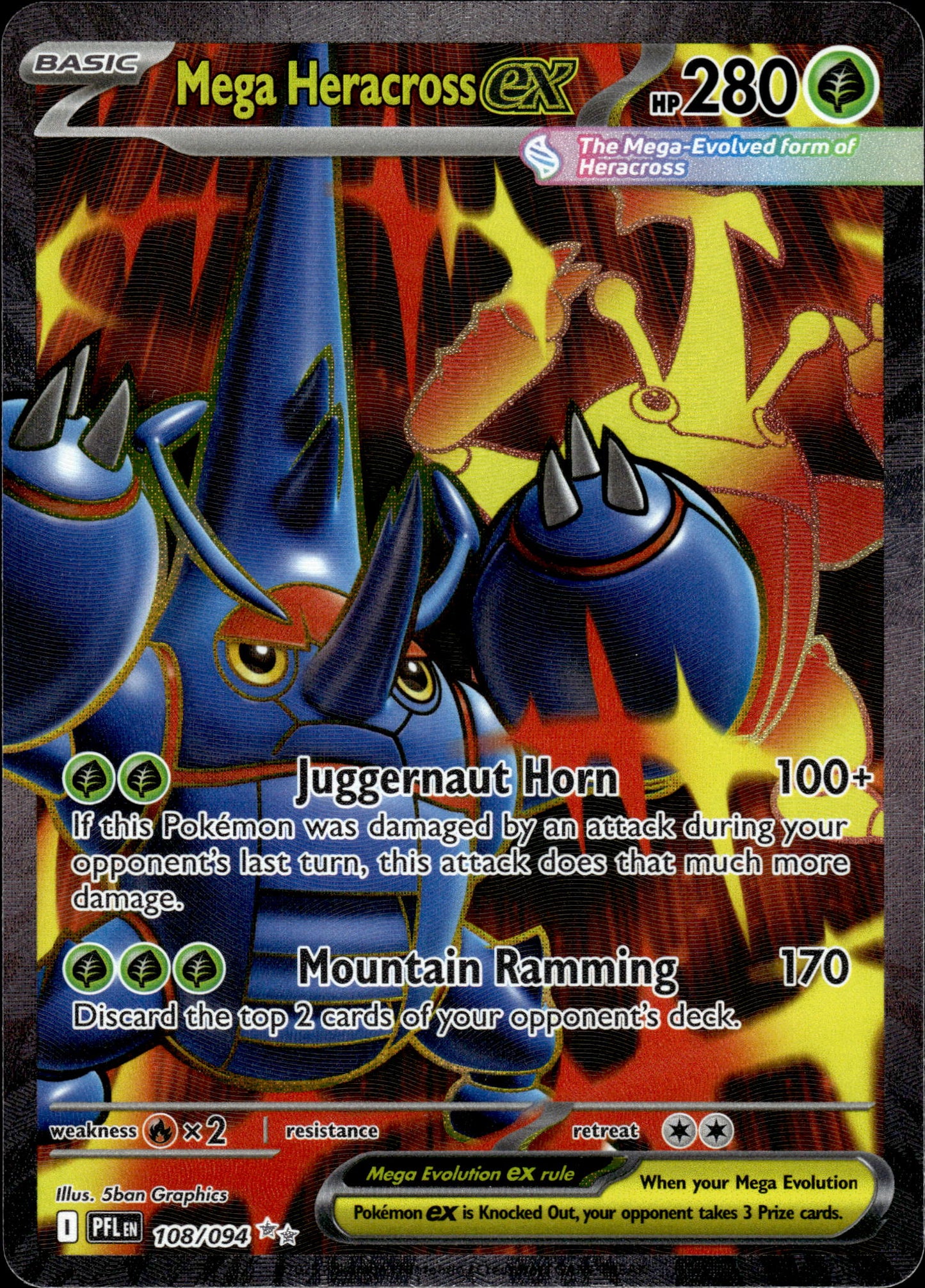 Mega Heracross ex - Phantasmal Flames 108/094 - Pokemon