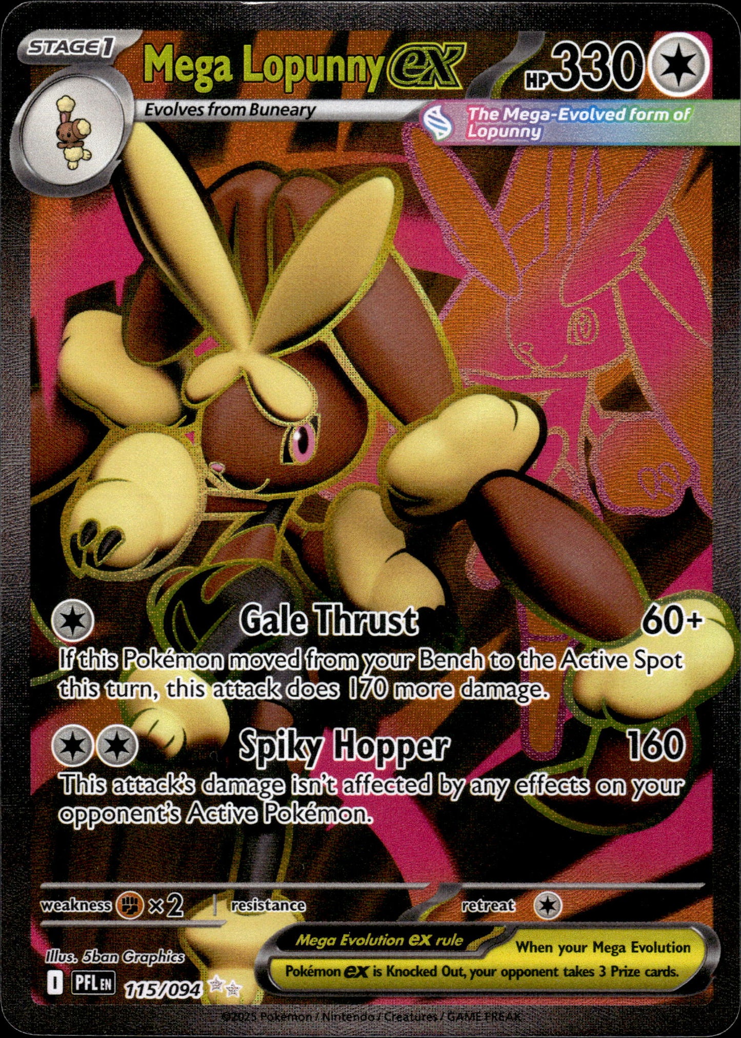 Mega Lopunny ex - Phantasmal Flames 115/094 - Pokemon