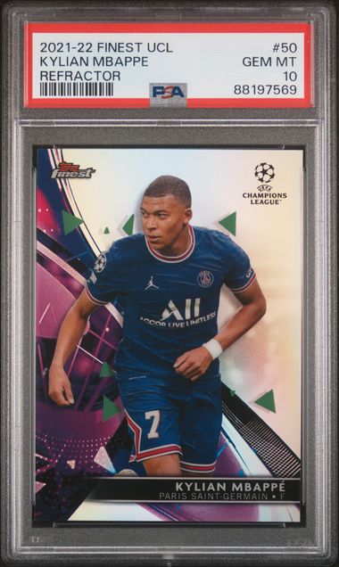 Kylian Mbappe - Refractor - PSA 10 - TOPPS Finest UCL 2021/22