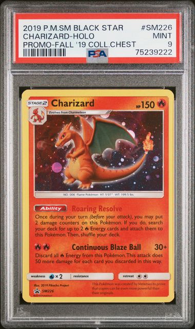 Charizard - PSA 9 - Holo Black Star Promo - Fall 2019 Collector Chest SM226 - Pokemon