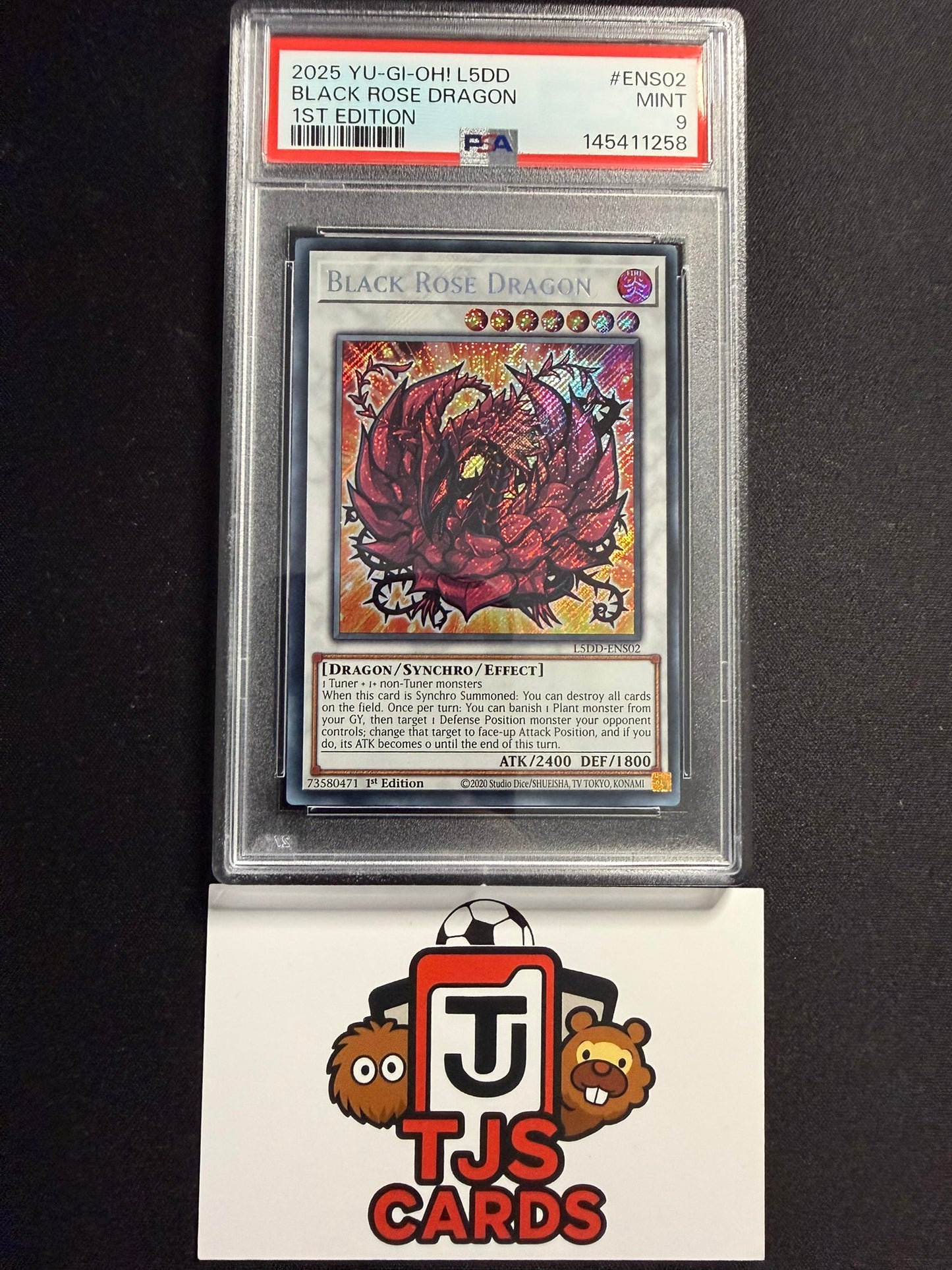 Black Rose Dragon - PSA 9 - Secret Rare 1st Edition L5DD-ENS02 - YuGiOh