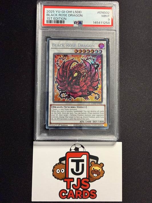 Black Rose Dragon - PSA 9 - Secret Rare 1st Edition L5DD-ENS02 - YuGiOh