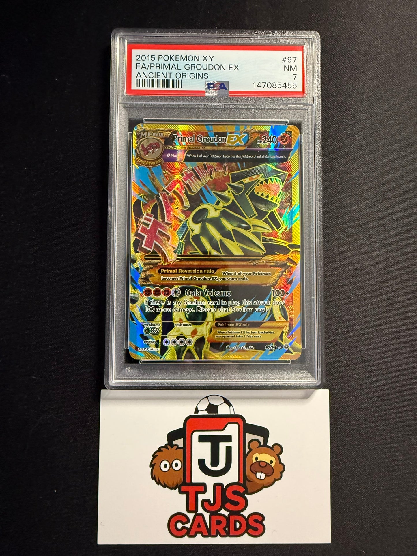 Primal Groudon EX - PSA 7 - Ancient Origins 97/98 - Pokemon