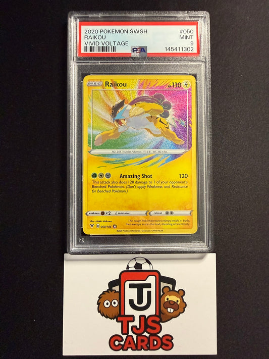 Raikou - PSA 9 - Amazing Rare Vivid Voltage 050/185 - Pokemon