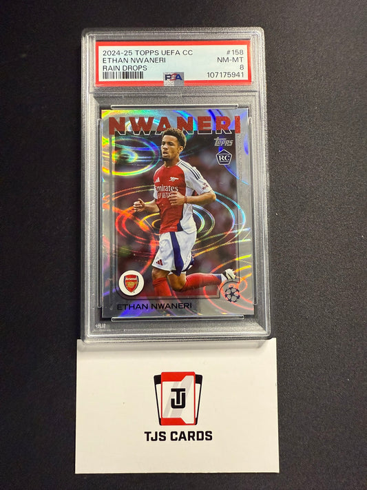 Ethan Nwaneri - PSA 8 - Rookie Rain Drops - TOPPS UCC 2024/25