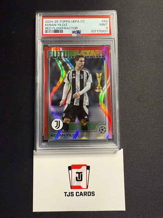 Kenan Yildiz - PSA 9 - Red Flowfractor - TOPPS UCC 2024/25