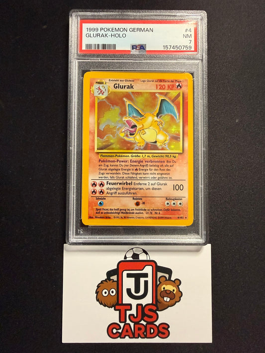 Charizard (Glurak) - PSA 7 - Holo German Base Set 4/102 - Pokemon