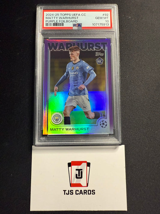Matty Warhurst - PSA 10 - Rookie Purple /15 - TOPPS UCC 2024/25