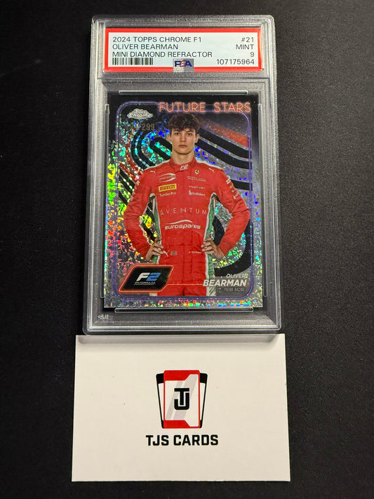 Oliver Bearman - PSA 9 - Mini Diamond /299 - TOPPS Chrome F1 2024