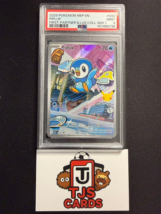 Piplup - PSA 9 - 1st Partner Black Star Promo MEP 042 - Pokemon