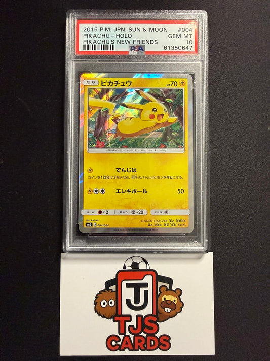Pikachu - PSA 10 - 004/004 sm0 Pikachu's New Friends - Pokemon