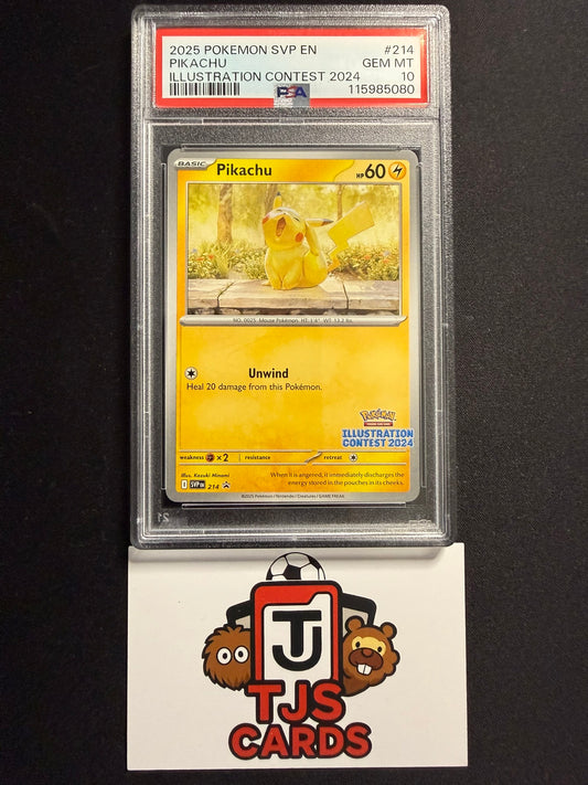Pikachu - PSA 10 - Illustration Contest 2024 Black Star Promo SVP 214 - Pokemon