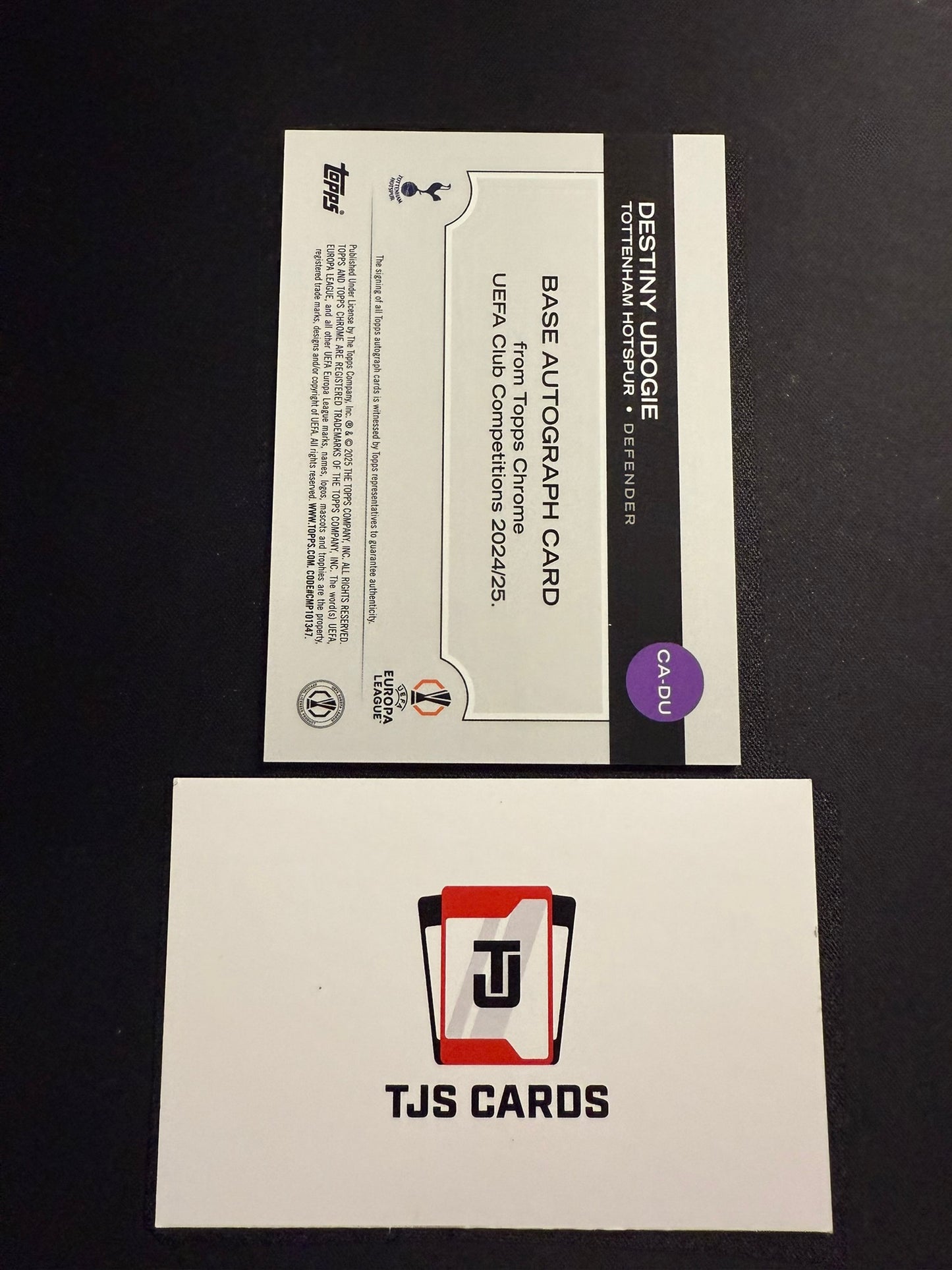 Destiny Udogie - Pink Auto /250 - TOPPS UCC Chrome 2024/25