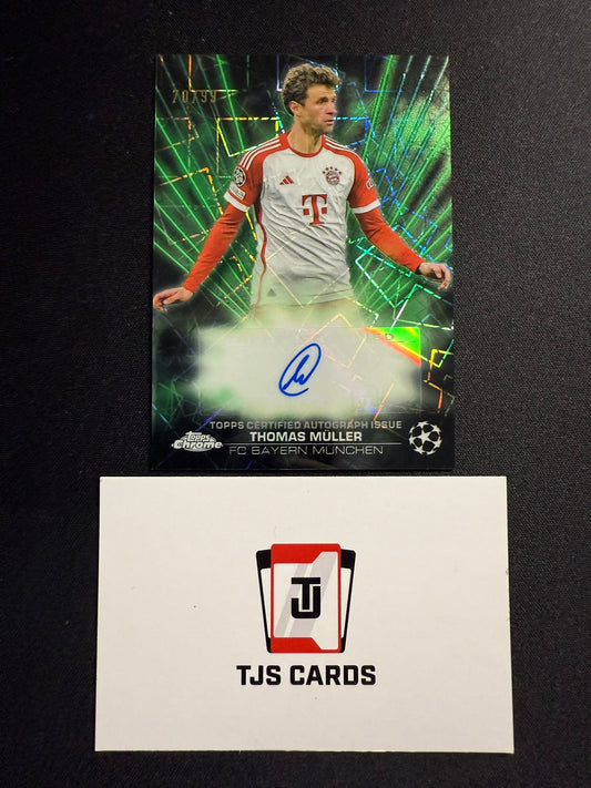 Thomas Muller - Green Black Lazer Auto /99 - TOPPS UCC Chrome 2023/24