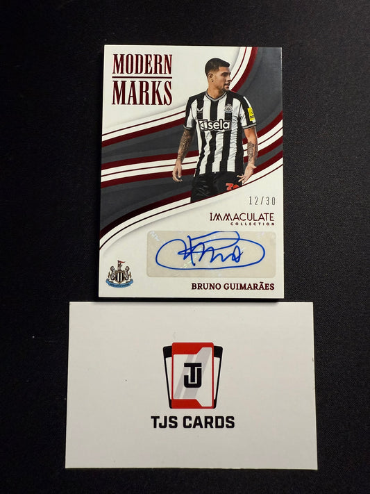 Bruno Guimaraes - Modern Marks Ruby Auto /30 - Panini Immaculate 2023/24