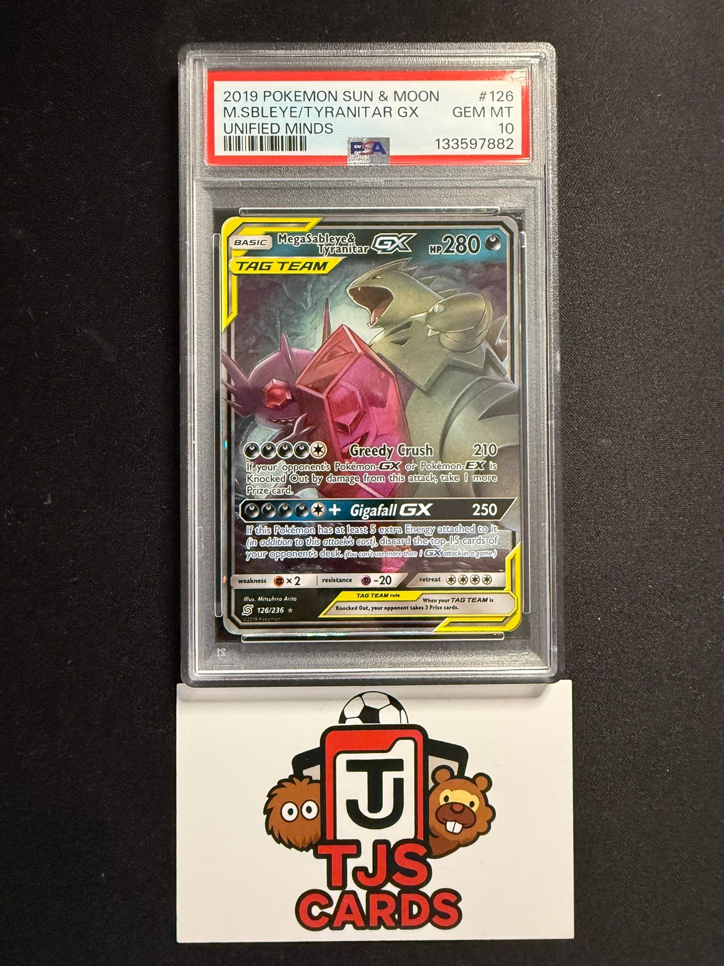 Mega Sableye & Tyranitar GX - PSA 10 - Unified Minds 126/236 - Pokemon