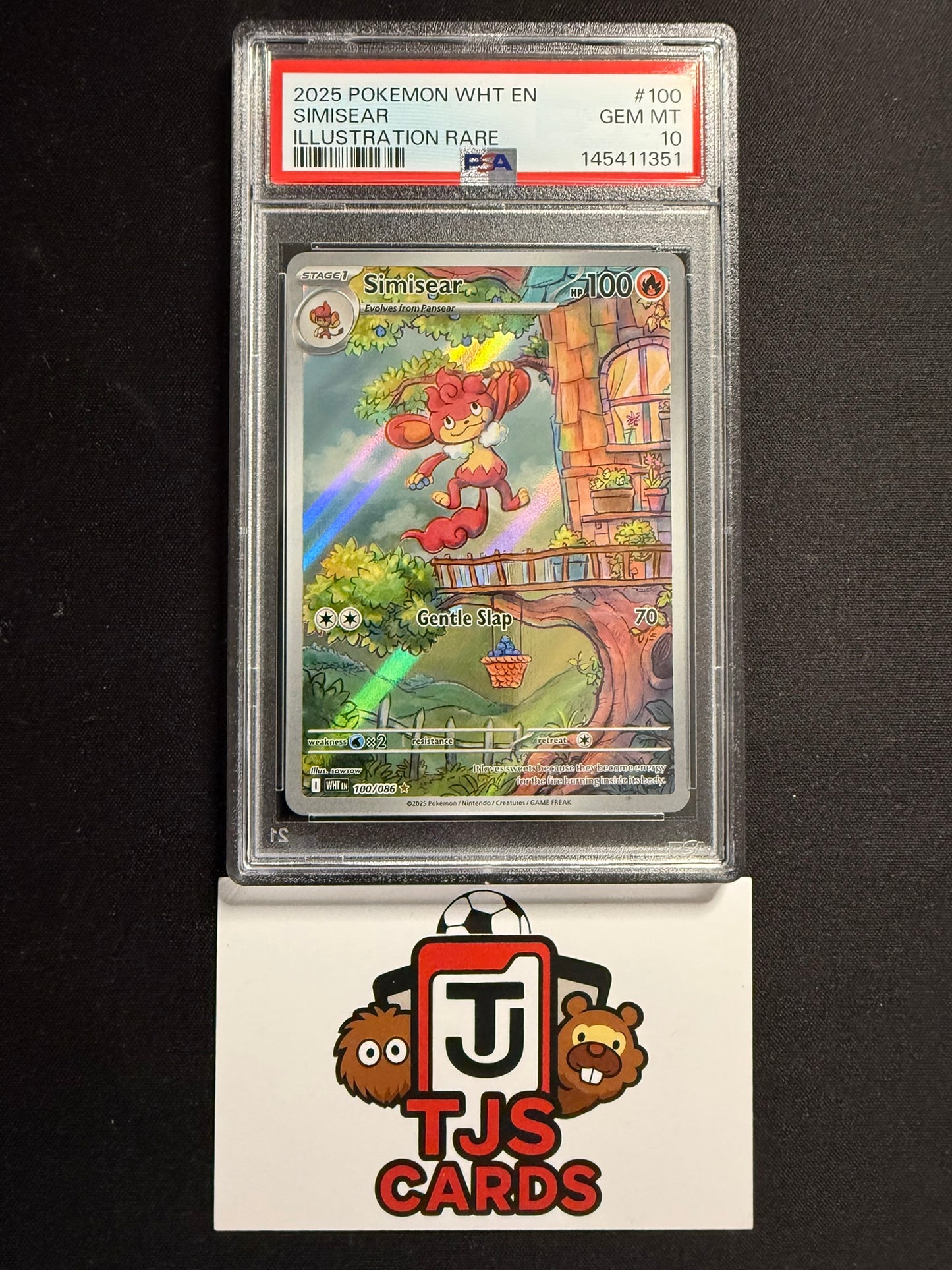 Simisear - PSA 10 - White Flare 100/086 - Pokemon