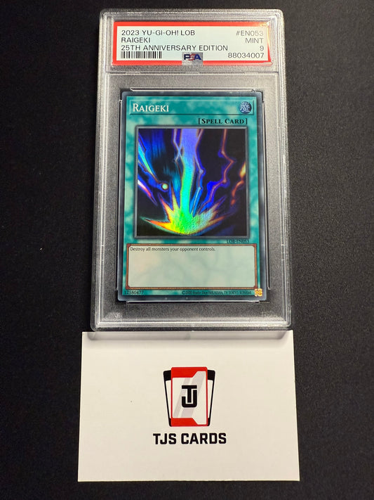 Raigeki - PSA 9 - Super Rare LOB-EN053 - YuGiOh