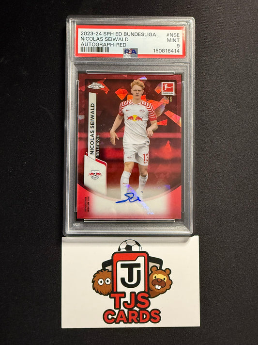 Nicolas Seiwald - PSA 9 - Red Auto /5 - TOPPS Sapphire Bundesliga 2023/24