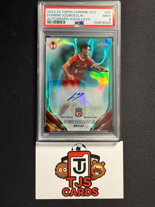Dominik Szoboszlai - PSA 9 - Aqua Lava Auto - TOPPS Chrome UCC 2023/24