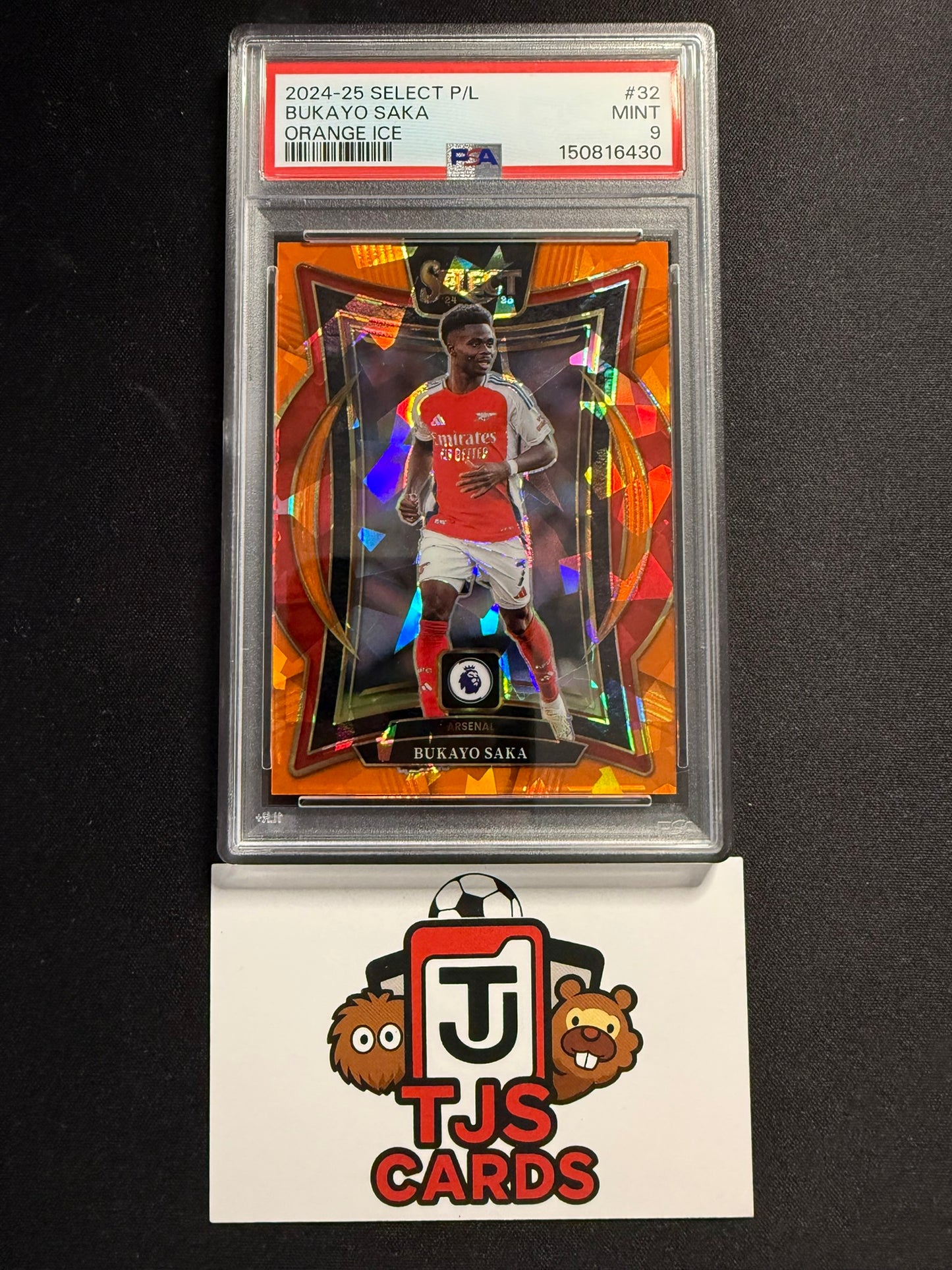 Bukayo Saka - PSA 9 - Orange Ice /155 - Panini Select Premier League 2024/25