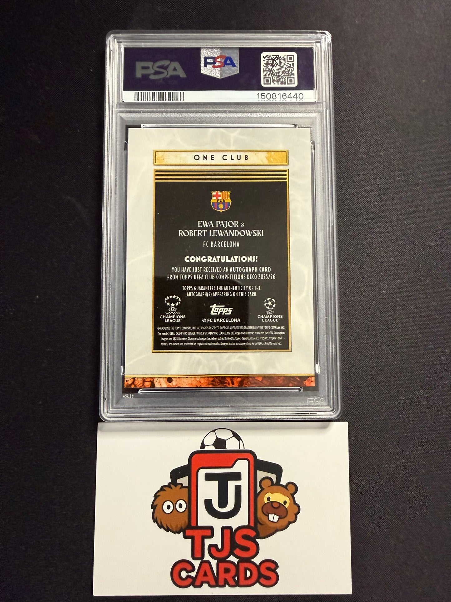 Robert Lewandowski & Ewa Pajor - PSA 9 - Orange Dual Auto /25 - TOPPS Deco 2025/26