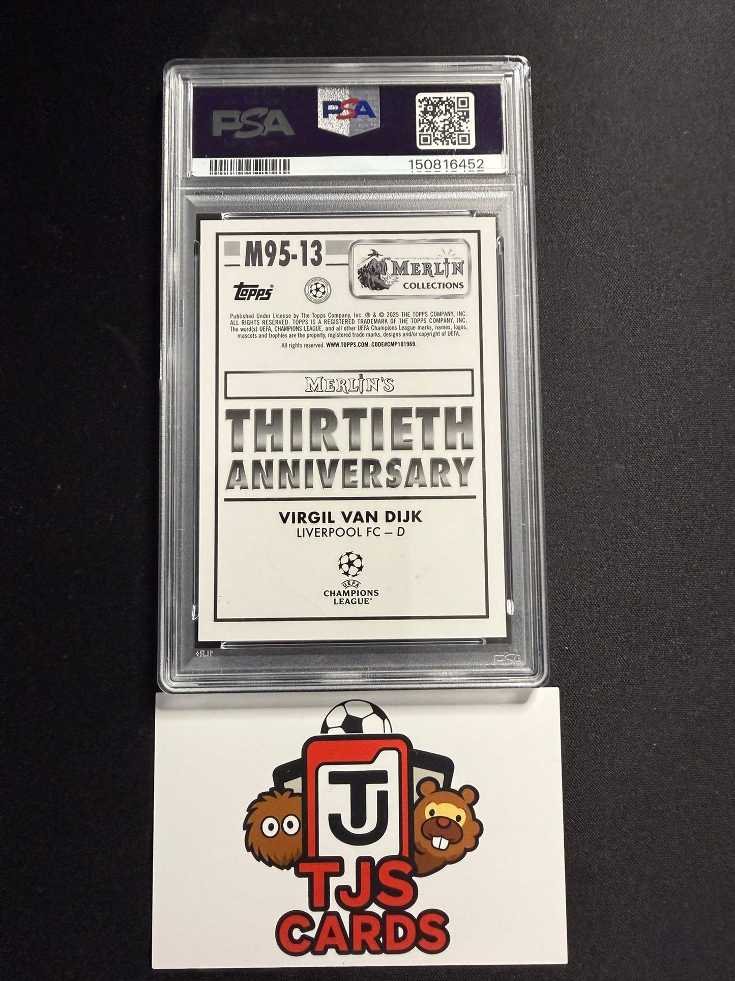 Virgil Van Dijk - PSA 10 - 30th Anniversary - TOPPS Merlin UCC 2024/25