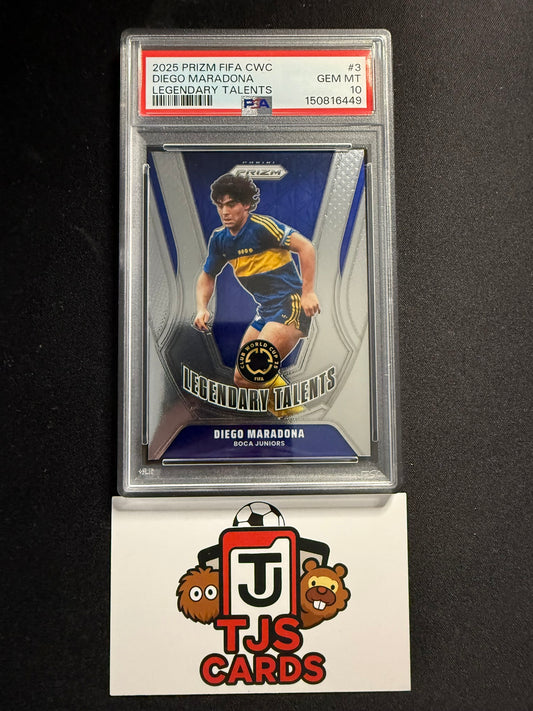 Diego Maradona - PSA 10 - Legendary Talents - Panini Prizm Club World Cup 2025