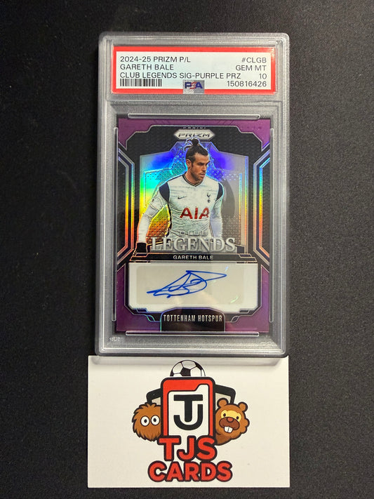 Gareth Bale - PSA 10 - Purple Auto /25 - Panini Prizm Premier League 2024/25