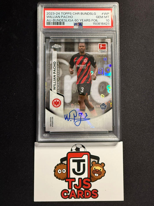 Willian Pacho - PSA 10 - Rookie Auto /60 - TOPPS Bundesliga Chrome 2023/24