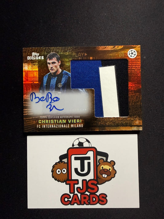 Christian Vieri - Red Patch Auto /5 - TOPPS Decades UCC 2025