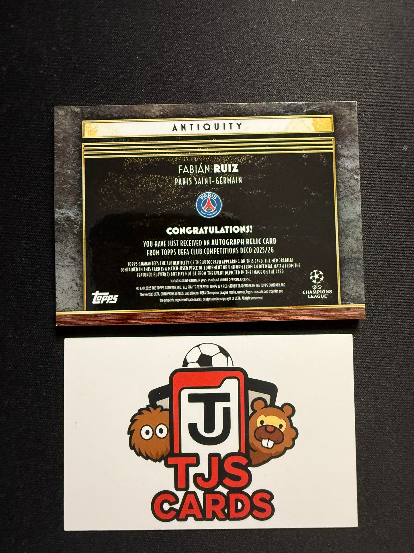 Fabian Ruiz - Black Patch Auto /10 - TOPPS Deco UCC 2025/26