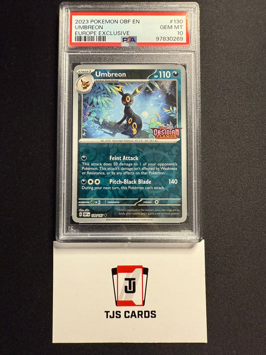 Umbreon - PSA 10 - Europe Obsidian Flames Stamped 130/197 - Pokemon