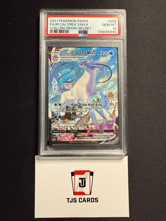 Ice Rider Calyrex VMAX - PSA 10 - Alt Art Chilling Reign 203/198 - Pokemon