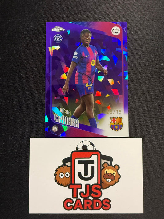 Aicha Camara - Rookie Purple /75 - TOPPS Sapphire UWCL 2025/26